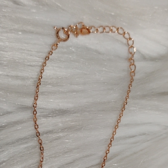 NIB Rose Gold Over 925 Sterling Silver Dazzling Drop Star Cluster Necklace W Box - Picture 9 of 14